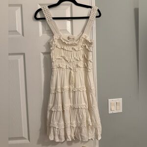 Vintage Havana Cream Ruffle Mini Dress